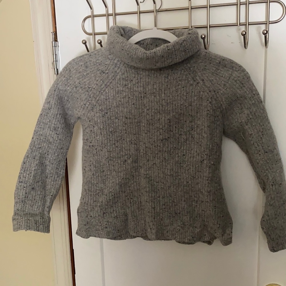 Gray cashmere turtleneck sweater